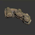 Three Bronze Owls With Blue Eyes And Green Accents On Wooden Branch Decorative Sculpture