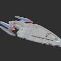 Sleek Silver Futuristic Car With Blue Red Accents And LED Lights Design