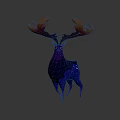Fantastical Purple And Blue Deer Character With Large Antlers And Glowing Spots In Mystical Style