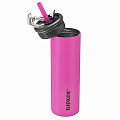 Pink Tumbler With Black Open Lid And Kick Brand Design