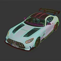 Silver Sports Car With Black Roof Rear Spoiler And Sleek Mercedes Style Design