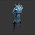 Blue Ice Crystal Fantasy Weapon With Magical Design For Game Characters