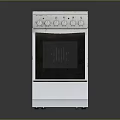 Practical White Home Stove With Four Burners Oven And Control Knobs 3d model