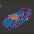 Blue Modern Sports Car With Sleek Design Rear Spoiler And Black Wheels