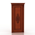 European-style solid wood door 3d model