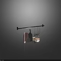 Elegant Kitchen Utensils Set With Hanging Rod Wooden Cutting Board And Ceramic Plates