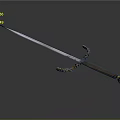 Ornate Decorative Sword Featuring Silver Blade Brown Handle And Golden Tassel