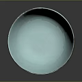 Decorative Ceramic Bowl With Blue White Circular Patterns And Gold Rim For Daily Use