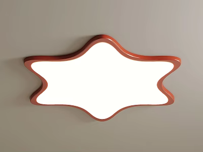Stylish Irregular Shaped Ceiling Light With Red Border And White Light 3d model