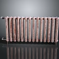 Cast Iron Radiator with Vintage Rustic Texture on Dark Background With Reflection 3d model