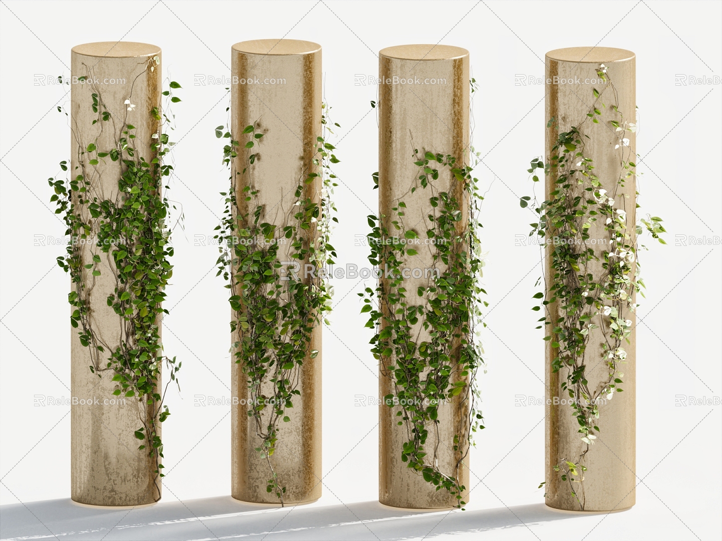 Modern rattan man decorative column decoration vine 3d model