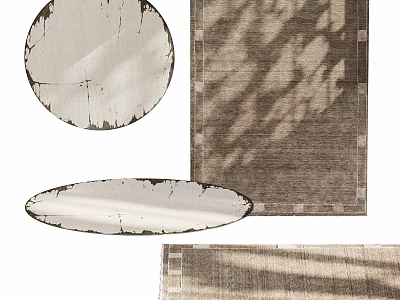 Modern Square Rug With Woven Texture Shadow Effect And Neutral Tone 3d model