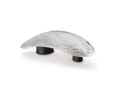 Modern Glass Table Lamp with Arched Textured Surface and Stable Black Base 3d model