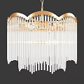 Luxurious Modern Chandelier With Gold Frame And Long Transparent Crystal Pendants