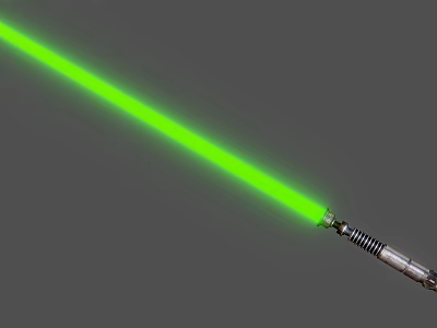 Green Lightsaber Weapon With Glowing Green Beam And Metallic Hilt Design 3d model