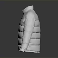 White Padded Puffer Jacket With Front Zip Closure For Daily Casual Wear