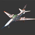 Sleek White and Orange Airplane Model with Streamlined Design Black Accents and Wings