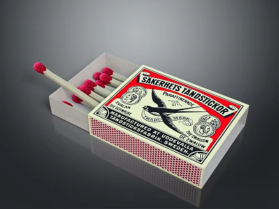 match stick ignition match game item 3d model