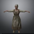 Woman In Traditional Costume With Headscarf And Long Dress Arms Outstretched