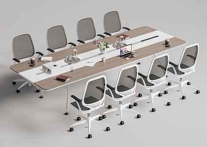 Modern Meeting Table and Chair Office Desk and Chair 3d model