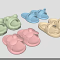 Colorful Kids Slippers with Cute Animal Shaped Design Green Blue Pink Yellow Soft Comfortable Footwear