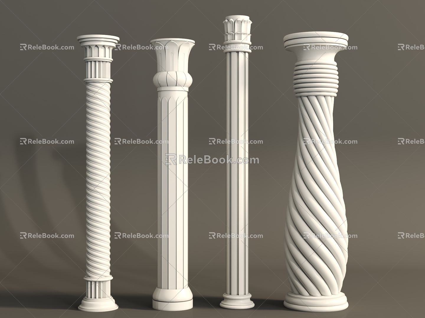 European cylindrical Roman column 3d model