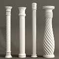 European cylindrical Roman column 3d model