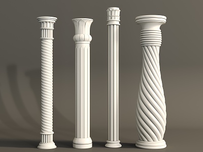 European cylindrical Roman column 3d model