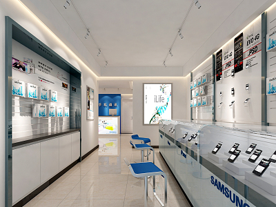 Modern mobile phone store mobile phone store 3d model