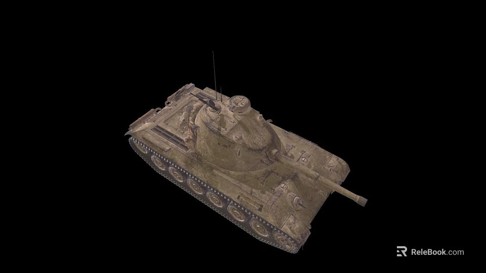 Military Tank With Camouflage Exterior Track System And Turret Design 3d model 