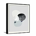 Modern Geometric Wall Decor Painting With Circles Triangle And Marble Texture