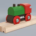 Colorful Red And Green Electric Toy Trains With Black Wheels And Brio Logo