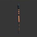 Blue Curved Blade Fantasy Scythe Weapon With Orange Decorative Handle And Grip