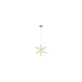 Two Different Sizes Star Shaped Chandeliers with Gold Frame and Transparent Glass