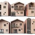 Modern Detached House Design With Wooden Exterior Balconies And Large Windows