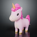 Cute Pink Unicorn Doll Accentuated Kids Bedroom Furniture With Golden Details
