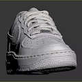 White Nike Air Force 1 Low Top Leather Sneakers With Classic Design And Sole