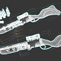 Classic Rifles With Wooden Stock Scope And Ammunition Bullets On Dark Surface