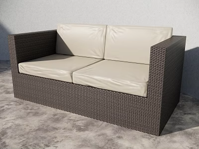 Modern Rattan Sofa Double Sofa Sofa Leisure Sofa Outdoor Sofa 3d model