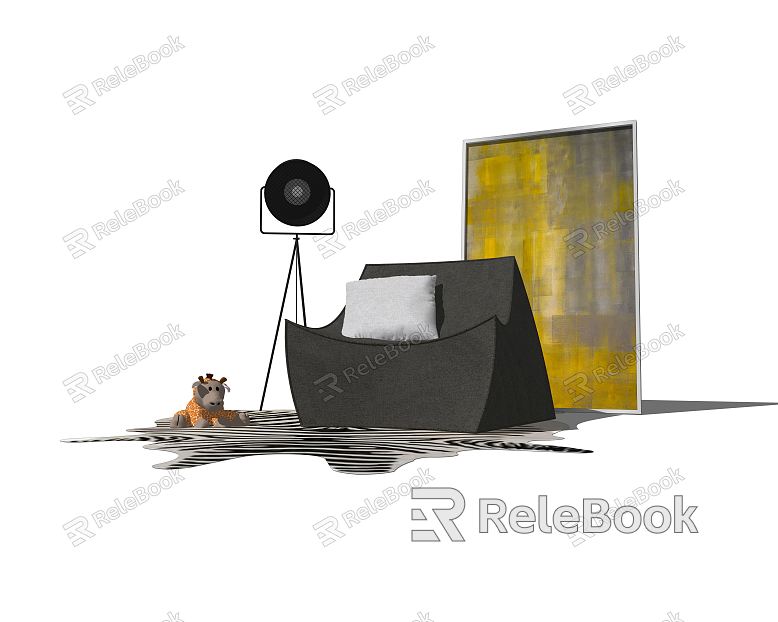 Modern Single Sofa Lazy Sofa Floor Lamp Decoration model