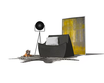 Modern Single Sofa Lazy Sofa Floor Lamp Decoration 3d model