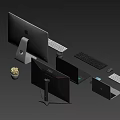 Modern Computer Workspace With Laptops Monitors Keyboard Mouse Smartphone Coffee Cup And Plant