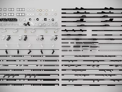 Various Styles Of Downlights And Spotlights For Home Commercial Lighting Design 3d model
