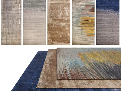 Modern Square Carpets With Diverse Colors And Textured Patterns For Home Decoration 3d model