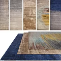 Modern Square Carpets With Diverse Colors And Textured Patterns For Home Decoration