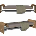 Modern Bed End Stool Bench Low Step Bed End Stool 3d model