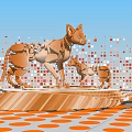Modern robot cat machine cat machine skeleton future technology robot mechanical animal 3d model