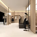 Modern Mall Clothing Store Interior With Mannequins Stylish Displays And Seating Area