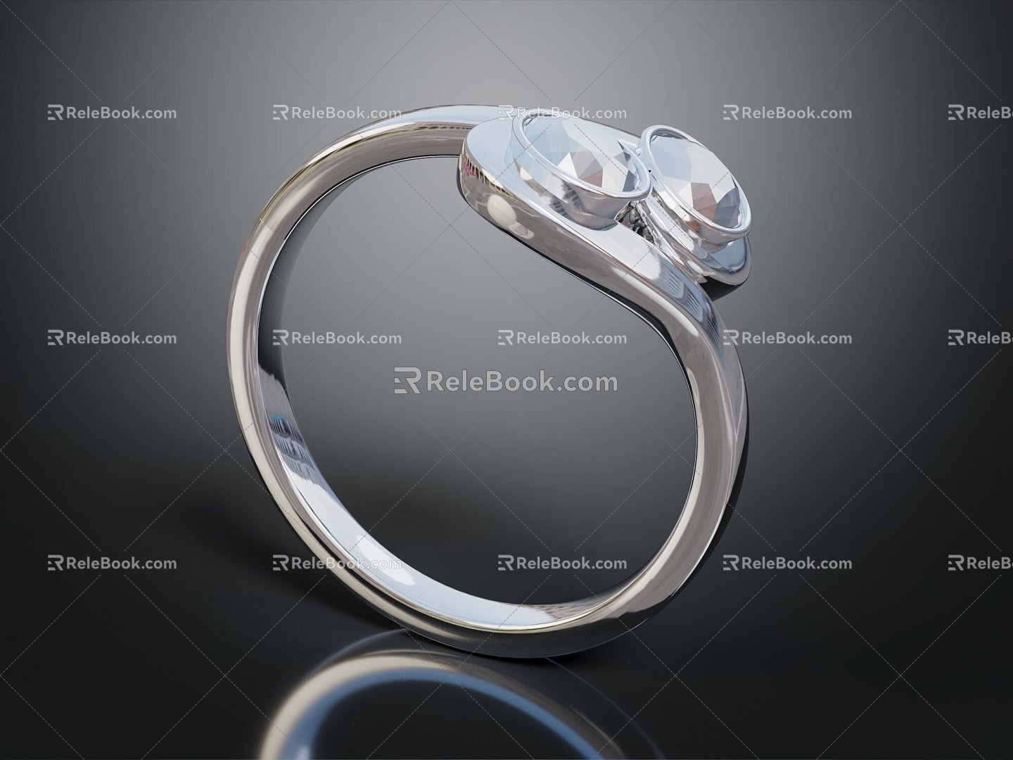 Modern Ring Diamond Ring Gem Ring Women's Ring 3d model