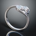 Modern Ring Diamond Ring Gem Ring Women's Ring 3d model